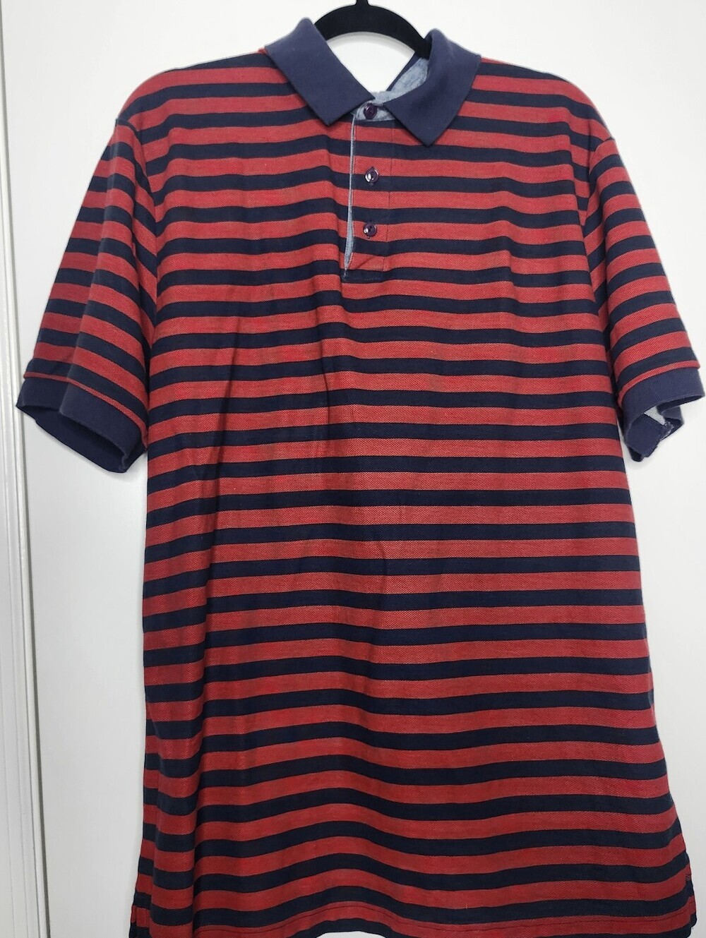 Vintage LL Bean Casco Bay Polo Shirt Mens Large Short Sleeve Cotton 90s Stripe
